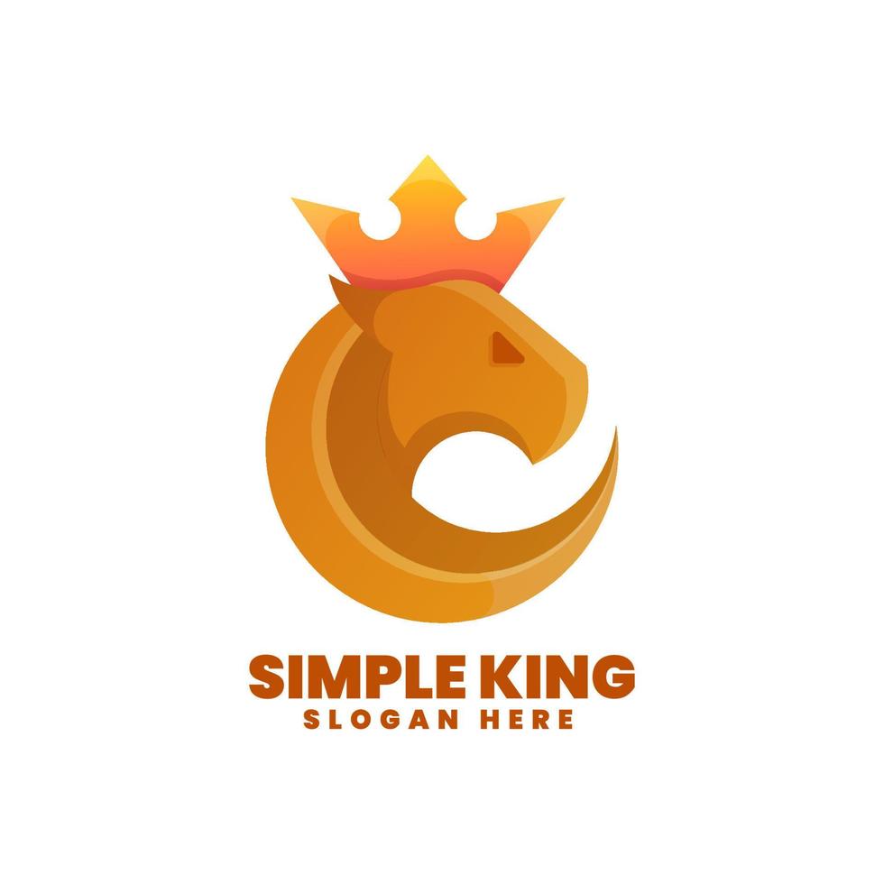 Simple King Logo, Gradient Colorfull Style vector