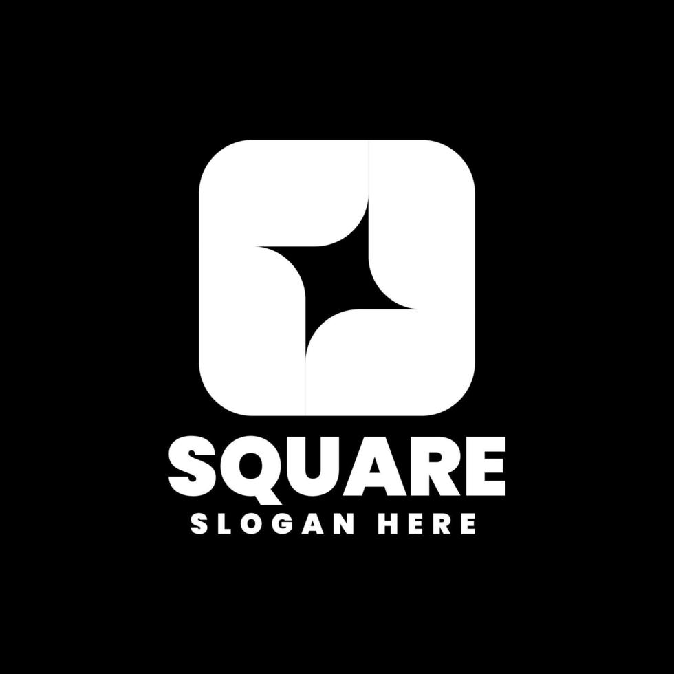 Square logo, Silhouette style vector