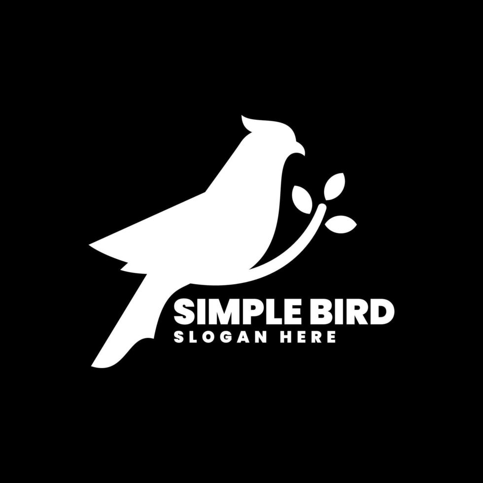 logotipo de pájaro simple, estilo de silueta vector