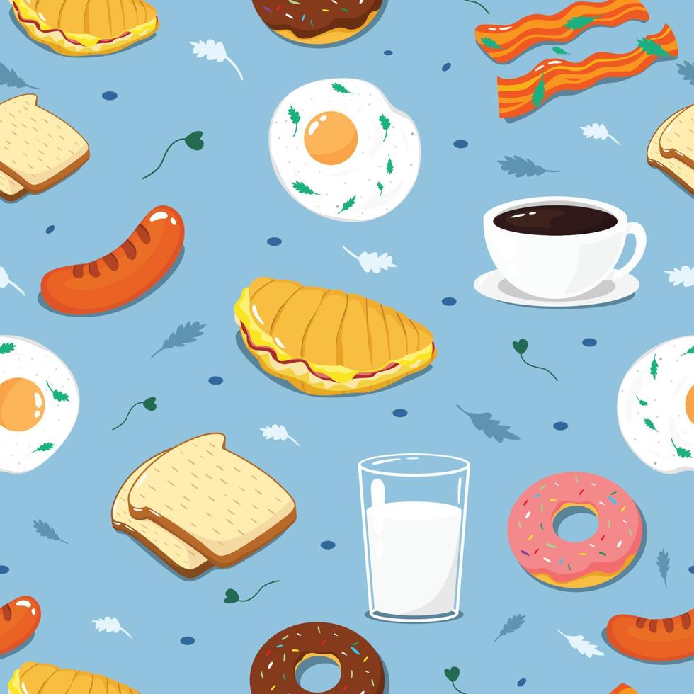 Breakfast Seamless Pattern Background vector