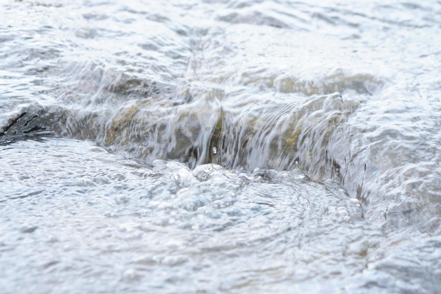 Water flows in a stream in the rainy season. photo