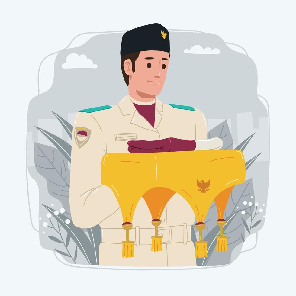 Indonesian Flag Bearer vector