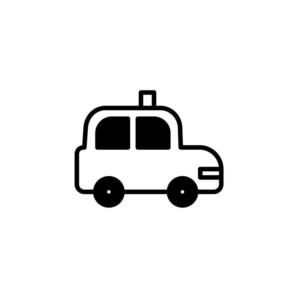 Cab, Taxi, Travel, Transportation Solid Line Icon Vector Illustration Logo Template. Suitable For Many Purposes.