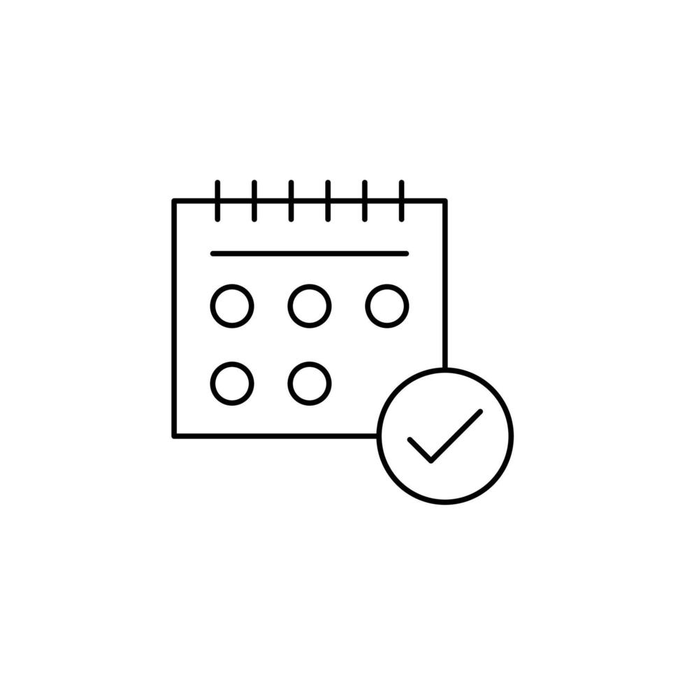 Calendar, Schedule, Date Thin Line Icon Vector Illustration Logo Template. Suitable For Many Purposes.