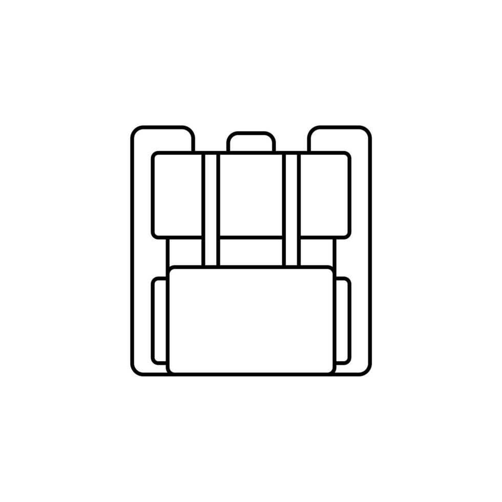 Backpack, School, Rucksack, Knapsack Thin Line Icon Vector Illustration Logo Template. Suitable For Many Purposes.