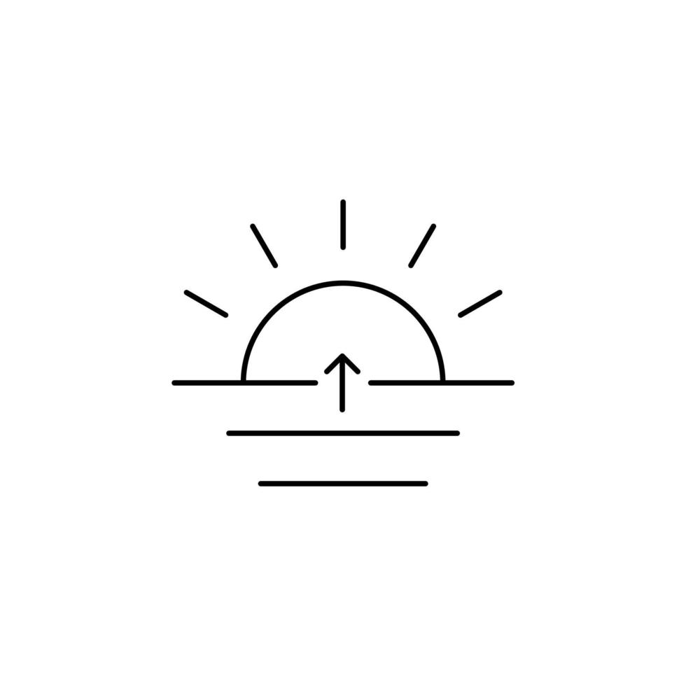 Sunrise, Sunset, Sun Thin Line Icon Vector Illustration Logo Template. Suitable For Many Purposes.