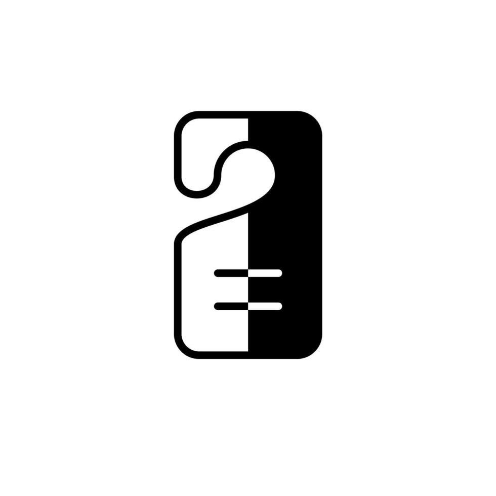 colgador de puerta, plantilla de logotipo de ilustración de vector de icono de línea sólida de hotel. adecuado para muchos propósitos.