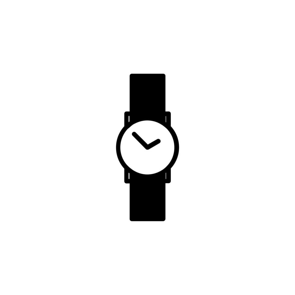 Watch, Wristwatch, Clock, Time Solid Line Icon Vector Illustration Logo Template. Suitable For Many Purposes.