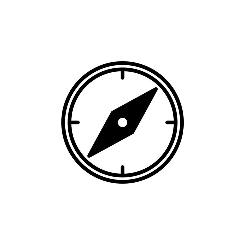 Compass Solid Line Icon Design Concept For Web And UI, Simple Icon Suitable for Any Purposes. vector