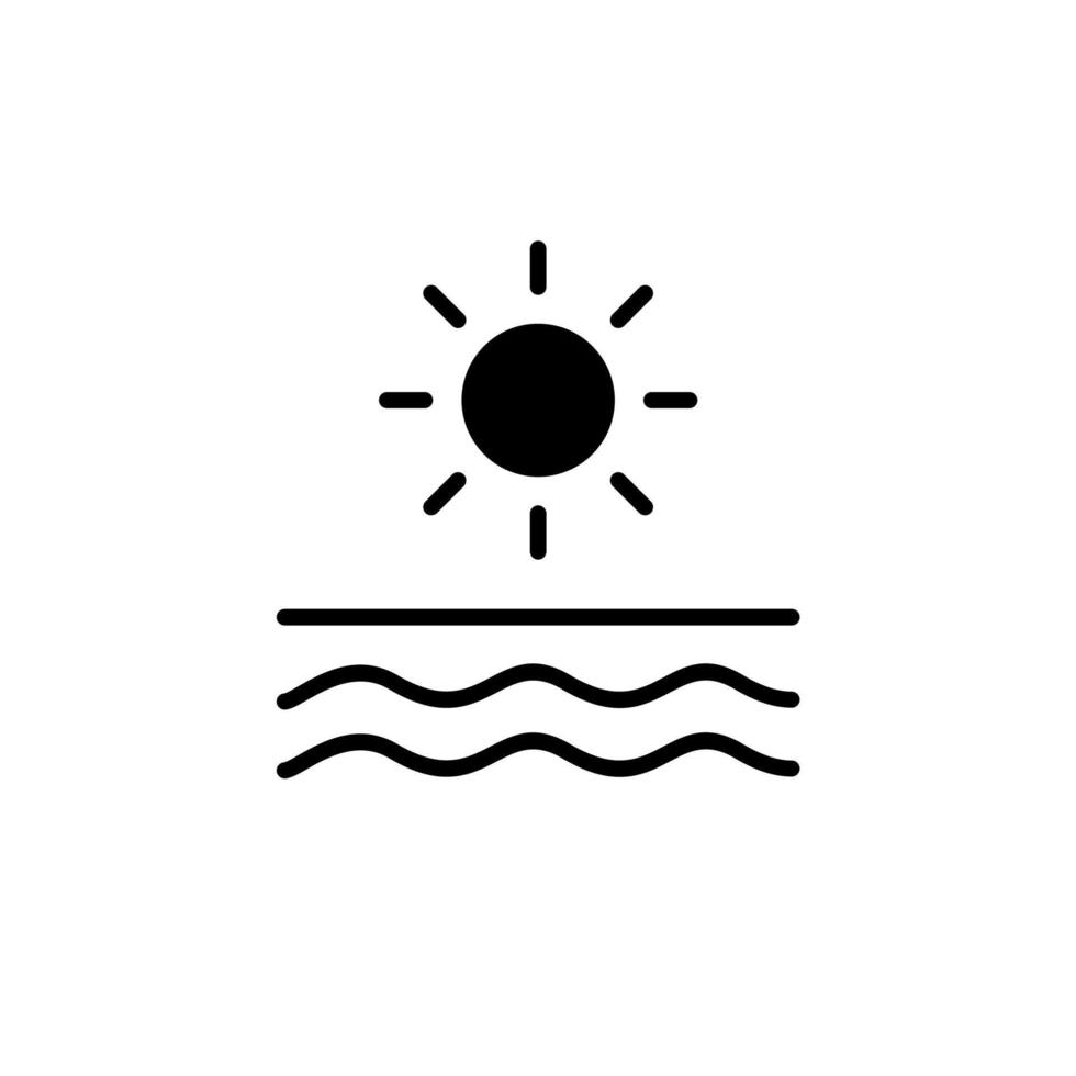 Ocean, Water, River, Sea Solid Line Icon Vector Illustration Logo Template. Suitable For Many Purposes.