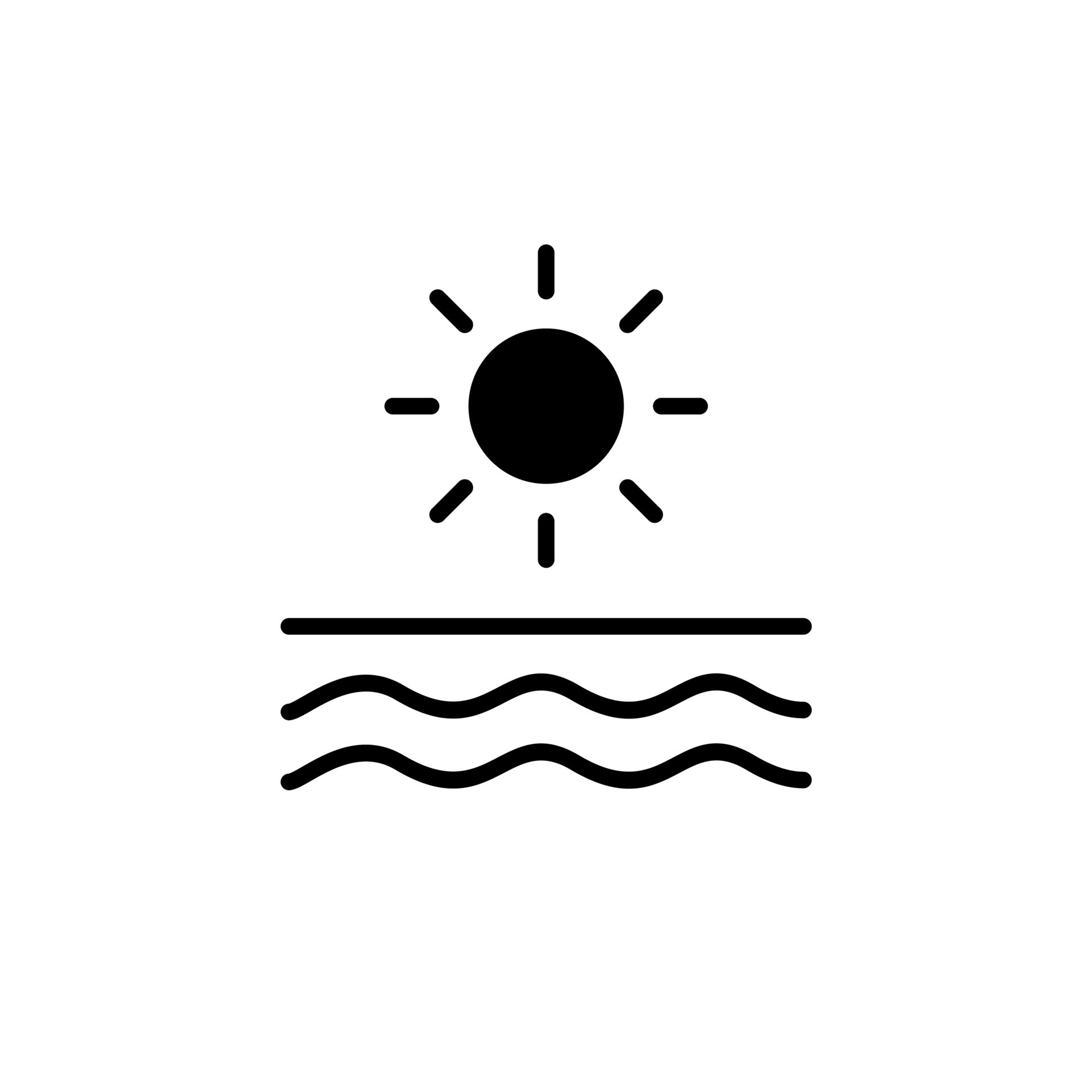 Ocean, Water, River, Sea Solid Line Icon Vector Illustration Logo Template. Suitable For Many