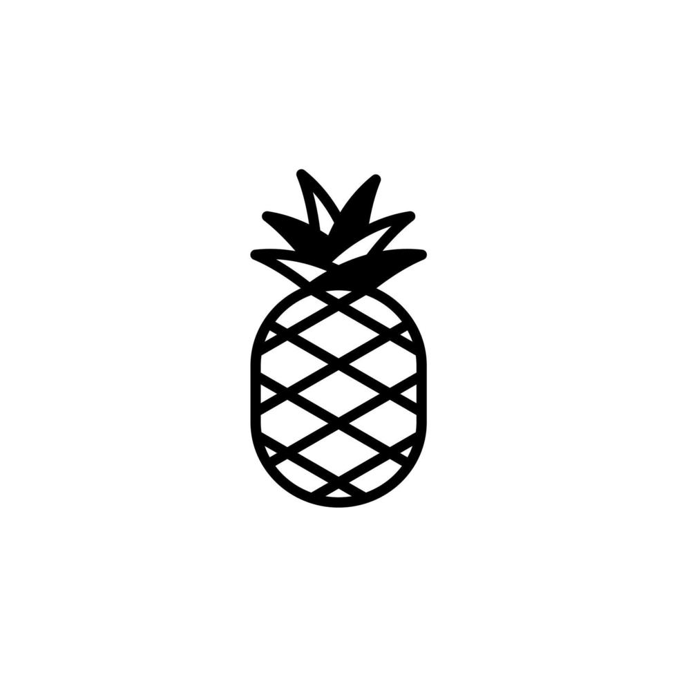 Pineapple Solid Line Icon Vector Illustration Logo Template. Suitable For Many Purposes.