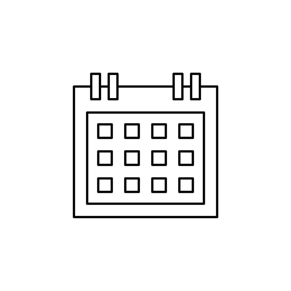 Calendar, Schedule, Date Thin Line Icon Vector Illustration Logo Template. Suitable For Many Purposes.