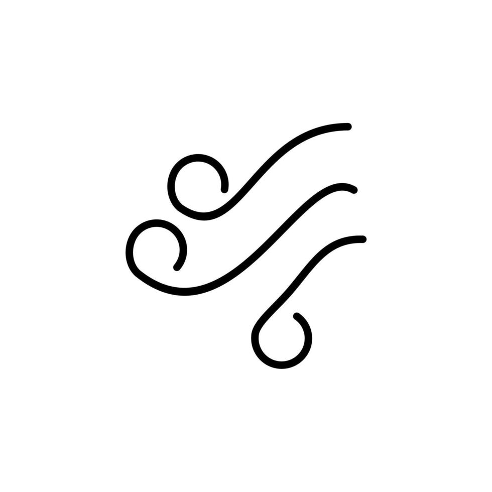 viento, aire línea sólida icono vector ilustración logotipo plantilla. adecuado para muchos propósitos.