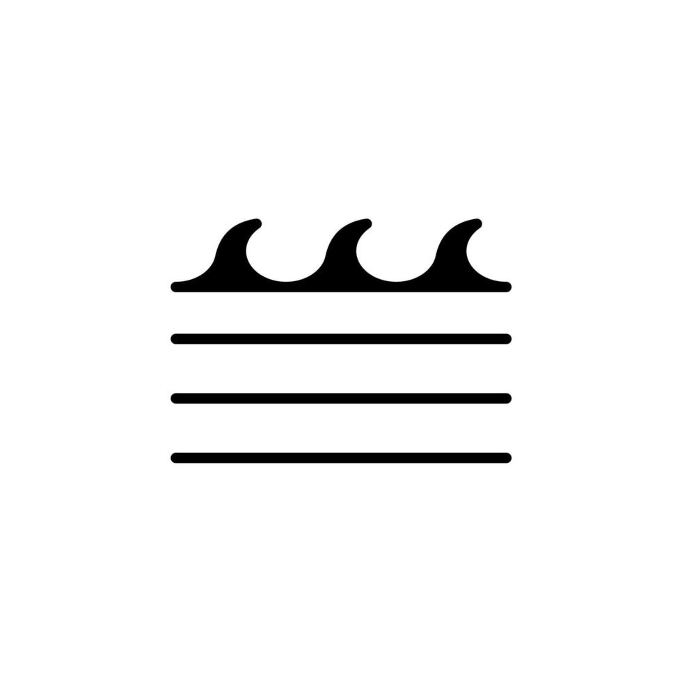 Ocean, Water, River, Sea Solid Line Icon Vector Illustration Logo Template. Suitable For Many Purposes.