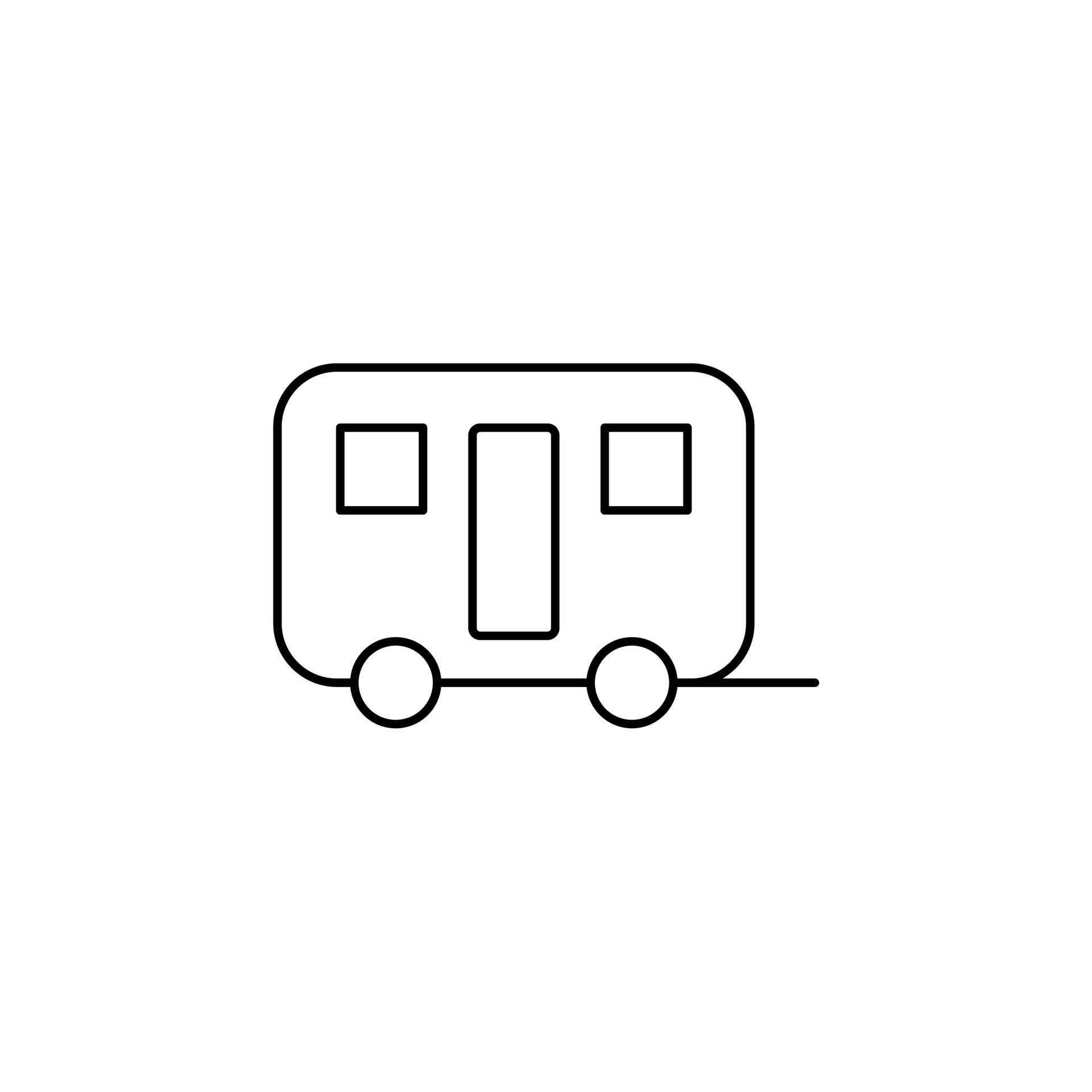 Caravan, Camper, Travel Thin Line Icon Vector Illustration Logo ...