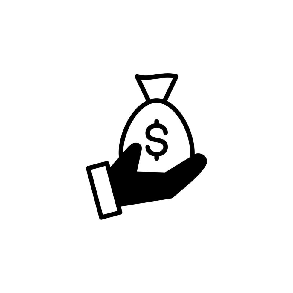 dinero, efectivo, riqueza, pago línea sólida icono vector ilustración logotipo plantilla. adecuado para muchos propósitos.