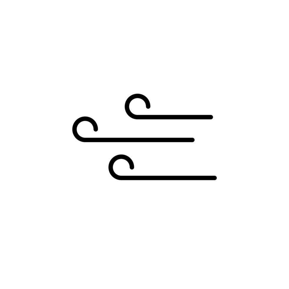 Wind, Air Solid Line Icon Vector Illustration Logo Template. Suitable For Many Purposes.
