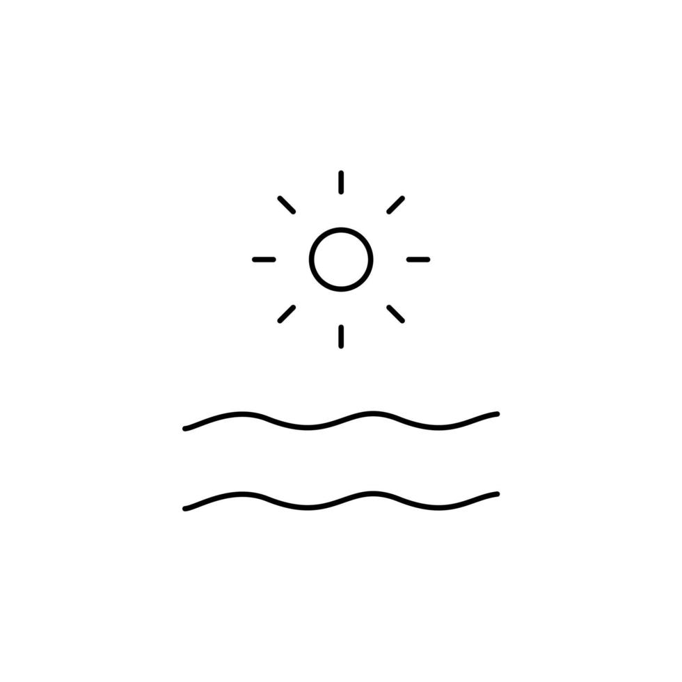 Ocean, Water, River, Sea Thin Line Icon Vector Illustration Logo Template. Suitable For Many Purposes.