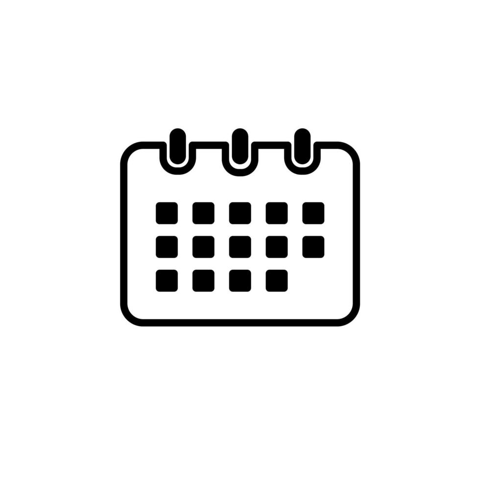 Calendar, Schedule, Date Solid Line Icon Vector Illustration Logo Template. Suitable For Many Purposes.