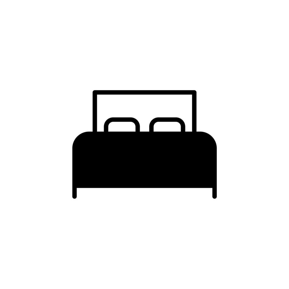 Bed, Bedroom Solid Line Icon Design Concept For Web And UI, Simple Icon Suitable for Any Purposes. vector