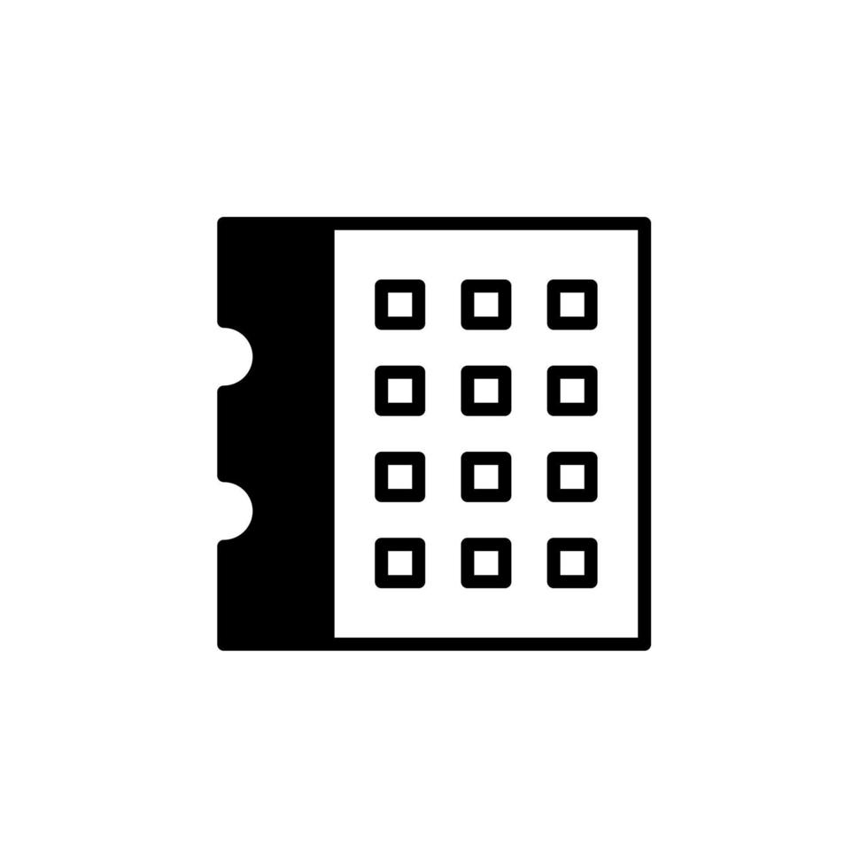 Calendar, Schedule, Date Solid Line Icon Vector Illustration Logo Template. Suitable For Many Purposes.