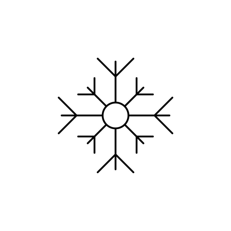 Winter, Snowfall, Snow, Snowflake Thin Line Icon Vector Illustration Logo Template. Suitable For Many Purposes.