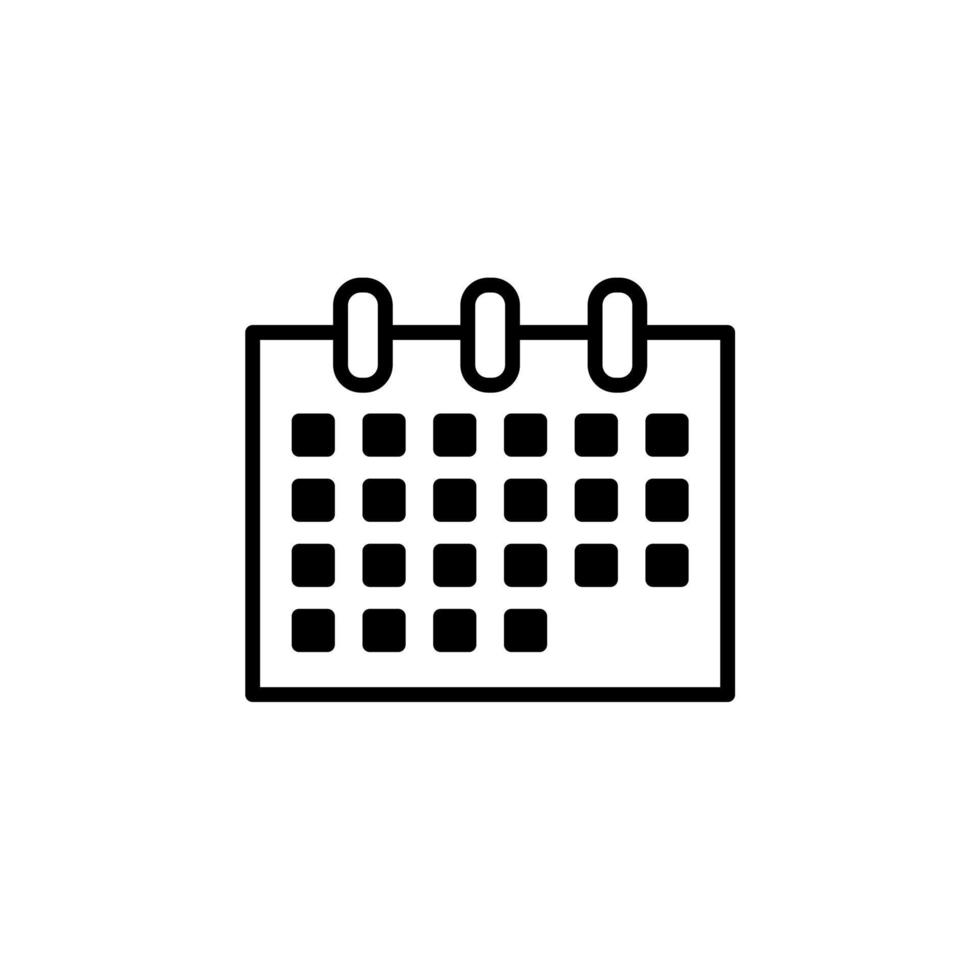 Calendar, Schedule, Date Solid Line Icon Vector Illustration Logo Template. Suitable For Many Purposes.