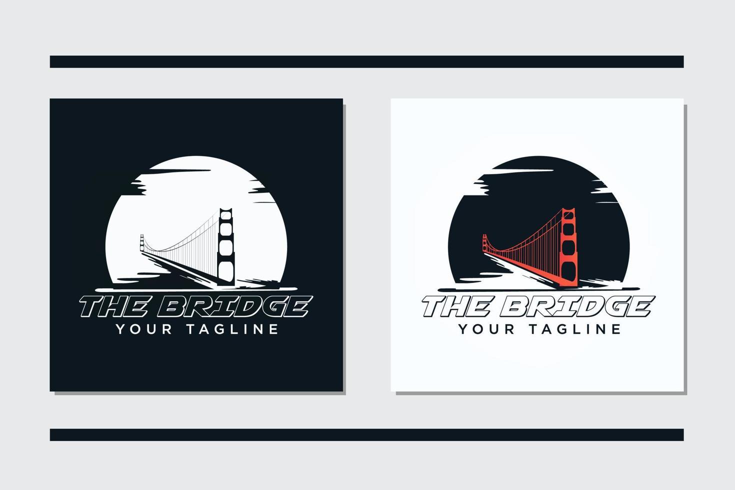 Bridge illustration logo vector template