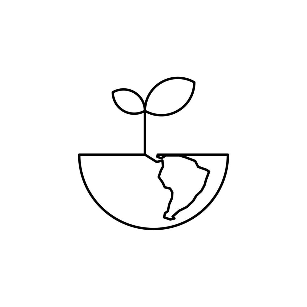 mundo, tierra, plantilla de logotipo de ilustración de vector de icono de línea delgada global. adecuado para muchos propósitos.