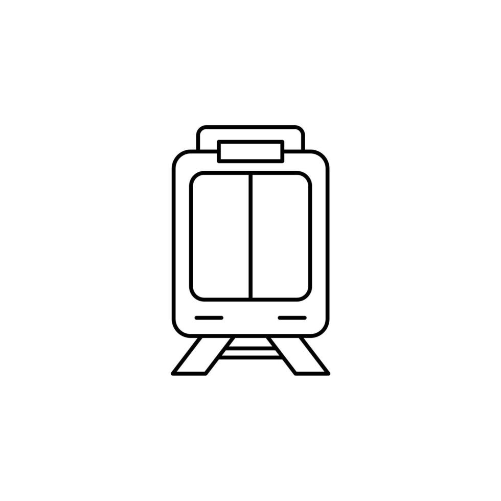 Train, Locomotive, Transport Thin Line Icon Vector Illustration Logo Template. Suitable For Many Purposes.