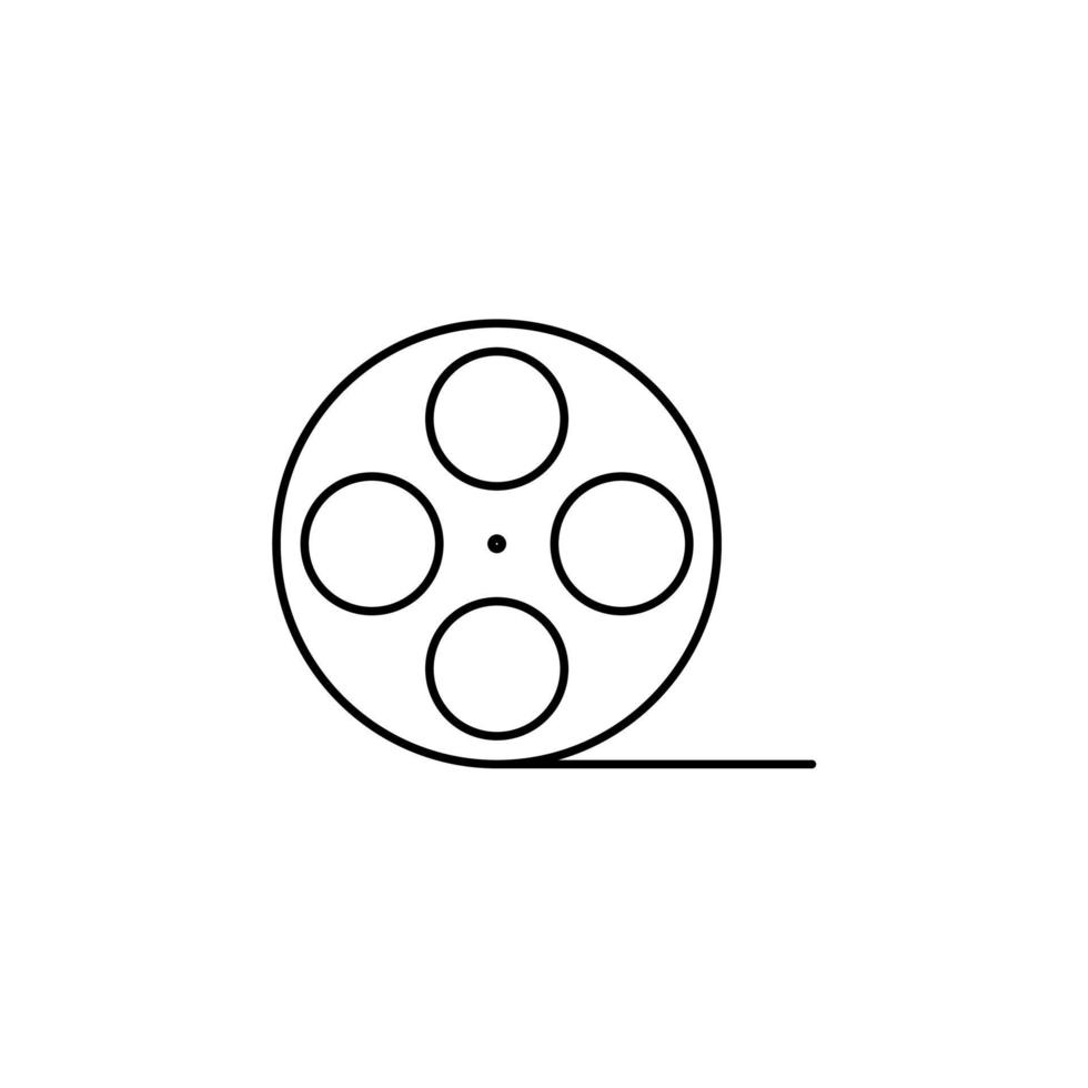 video, reproducción, película, reproductor, plantilla de logotipo de ilustración de vector de icono de línea delgada de película. adecuado para muchos propósitos.