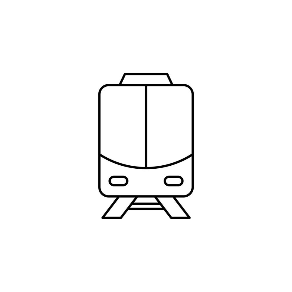 tren, locomotora, transporte icono de línea delgada ilustración vectorial plantilla de logotipo. adecuado para muchos propósitos. vector