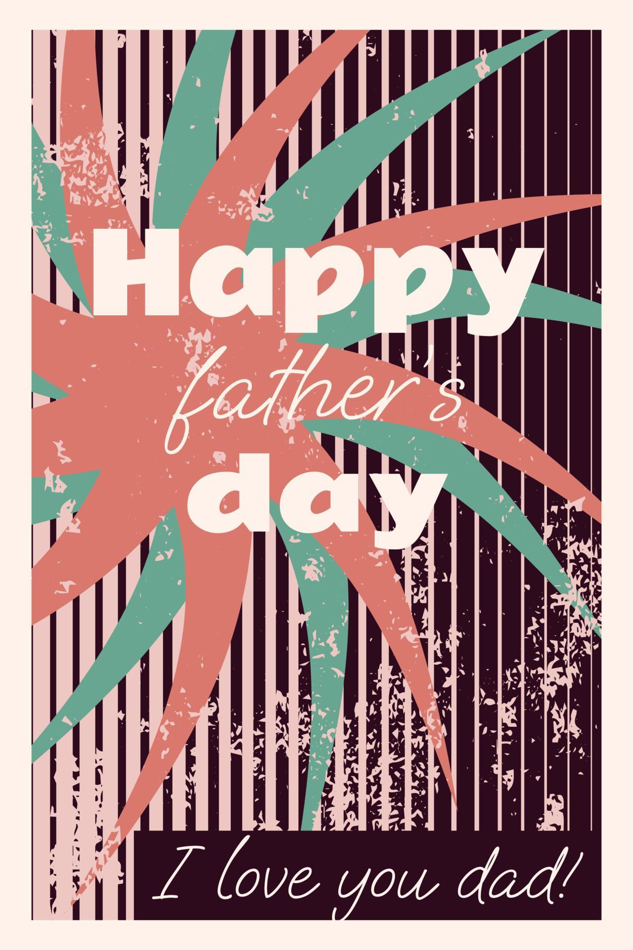 Happy Father’s Day greeting card. Retro vintage style. Vector