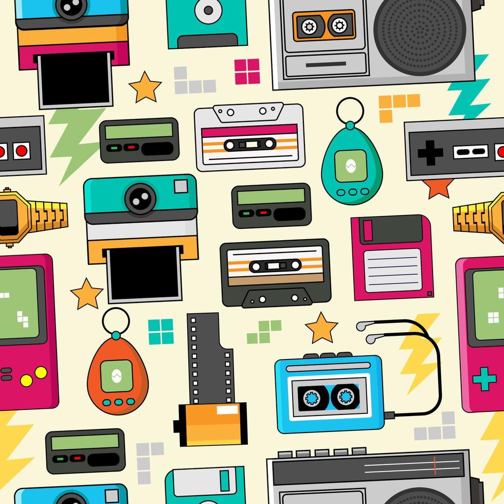 Vintage Retro 90s Pattern Background vector