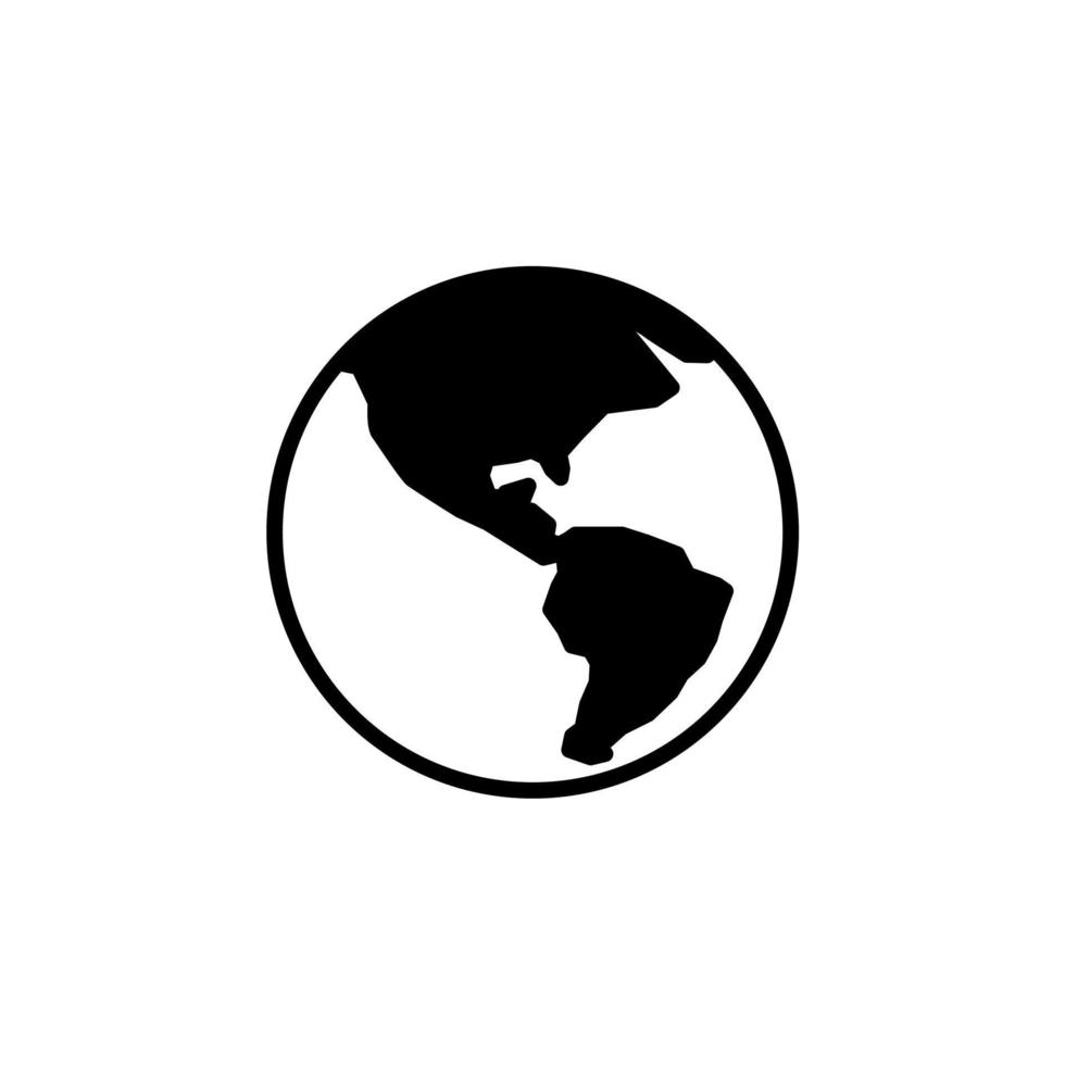 mundo, tierra, plantilla de logotipo de ilustración de vector de icono de línea sólida global. adecuado para muchos propósitos.