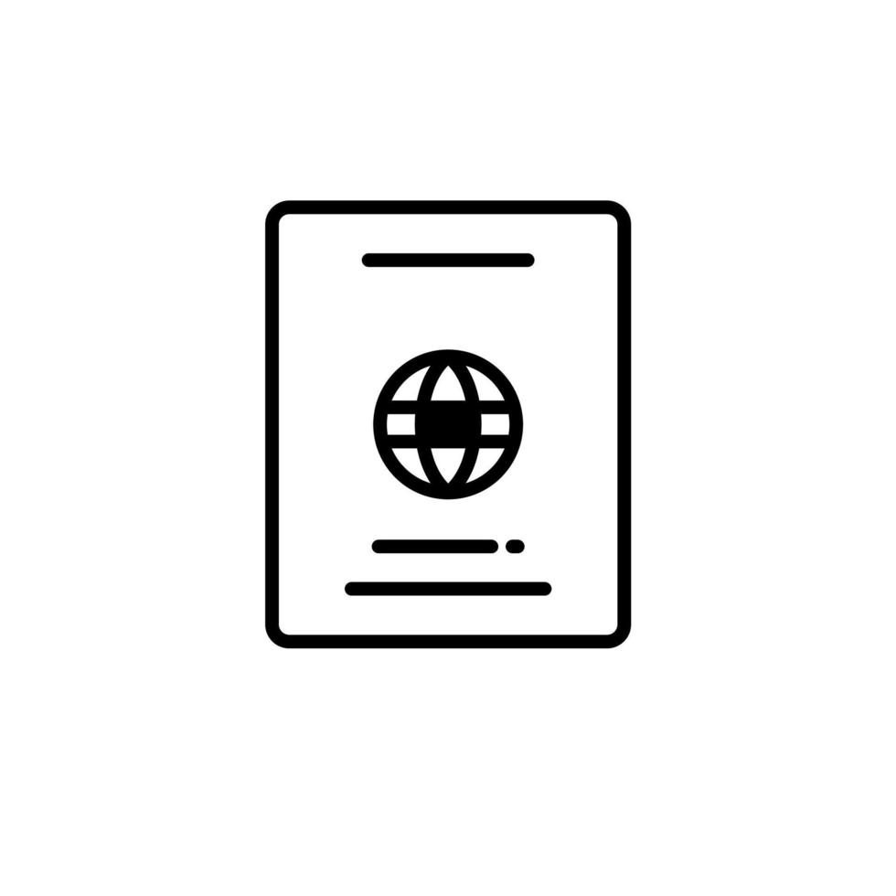 pasaporte, viaje, negocio línea sólida icono vector ilustración logotipo plantilla. adecuado para muchos propósitos.
