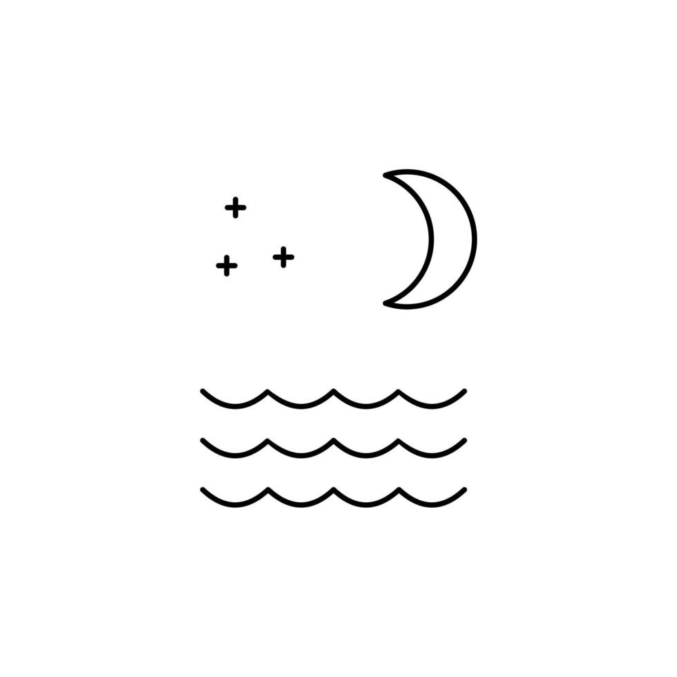 océano, agua, río, mar delgada línea icono vector ilustración logotipo plantilla. adecuado para muchos propósitos.