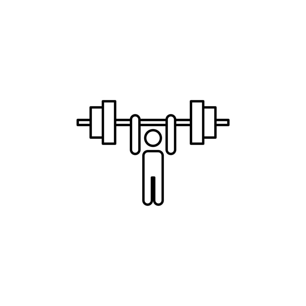 gimnasio, fitness, peso línea delgada icono vector ilustración logotipo plantilla. adecuado para muchos propósitos.