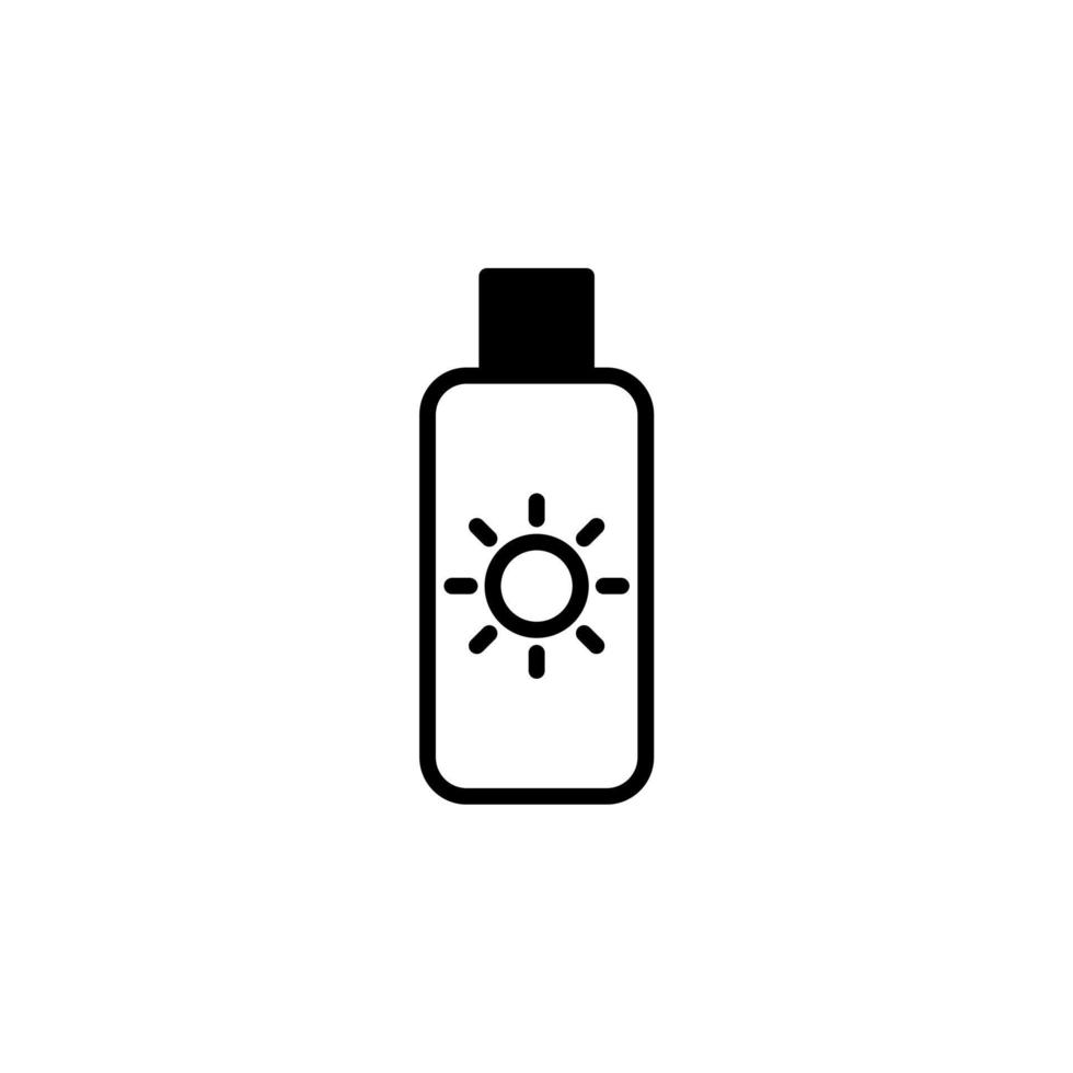 Sunblock, Sunscreen, Lotion, Summer Solid Line Icon Vector Illustration Logo Template. Suitable For Many Purposes.