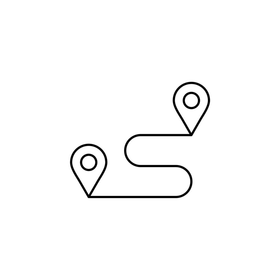 gps, mapa, navegación, dirección plantilla de logotipo de ilustración de vector de icono de línea delgada. adecuado para muchos propósitos.