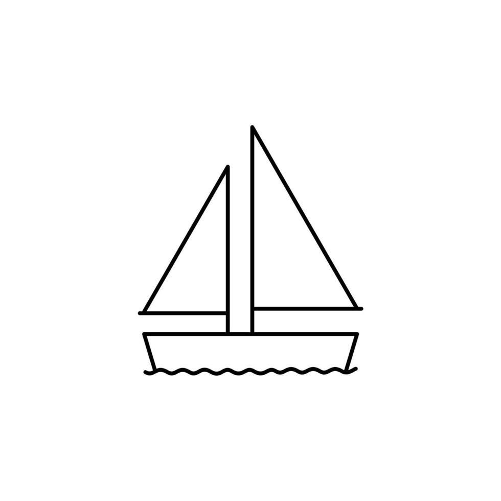 Ship, Boat, Sailboat Thin Line Icon Vector Illustration Logo Template. Suitable For Many Purposes.