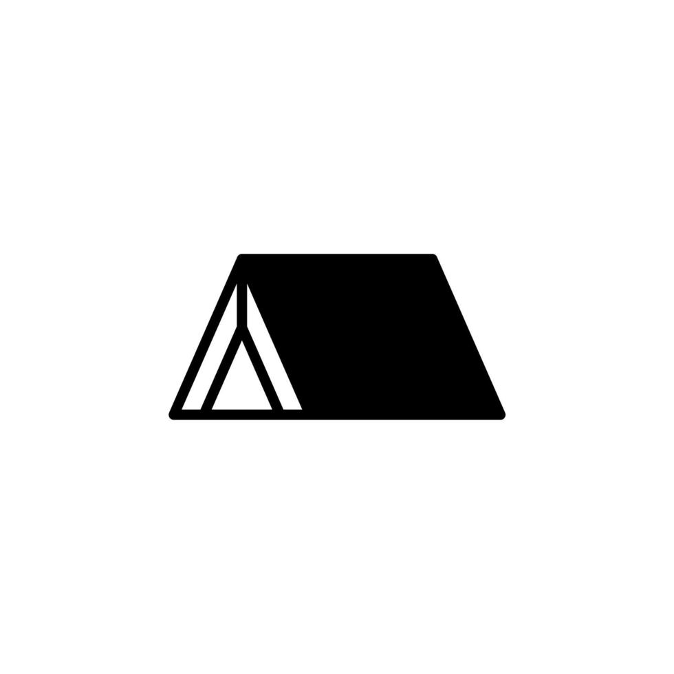 campamento, tienda, concepto de diseño de icono de línea sólida de camping para web y ui, icono simple adecuado para cualquier propósito. vector