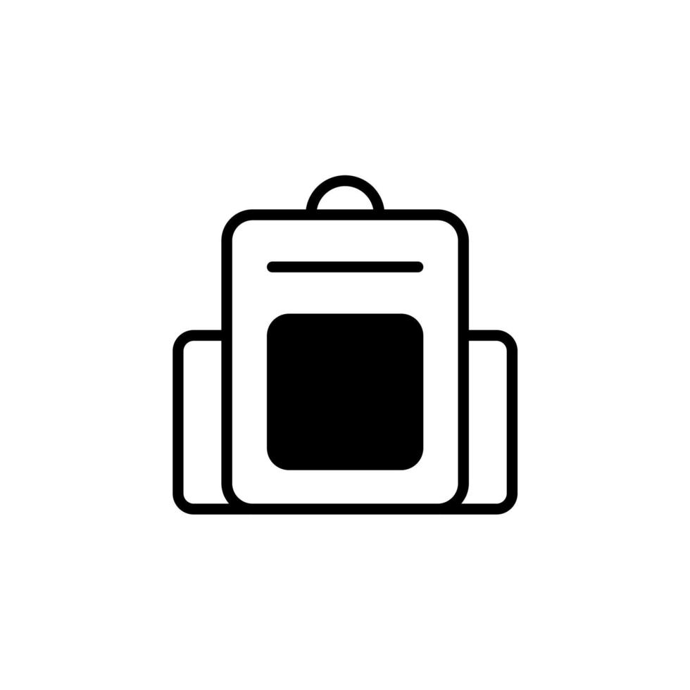 mochila, escuela, mochila, mochila línea sólida icono vector ilustración logotipo plantilla. adecuado para muchos propósitos.