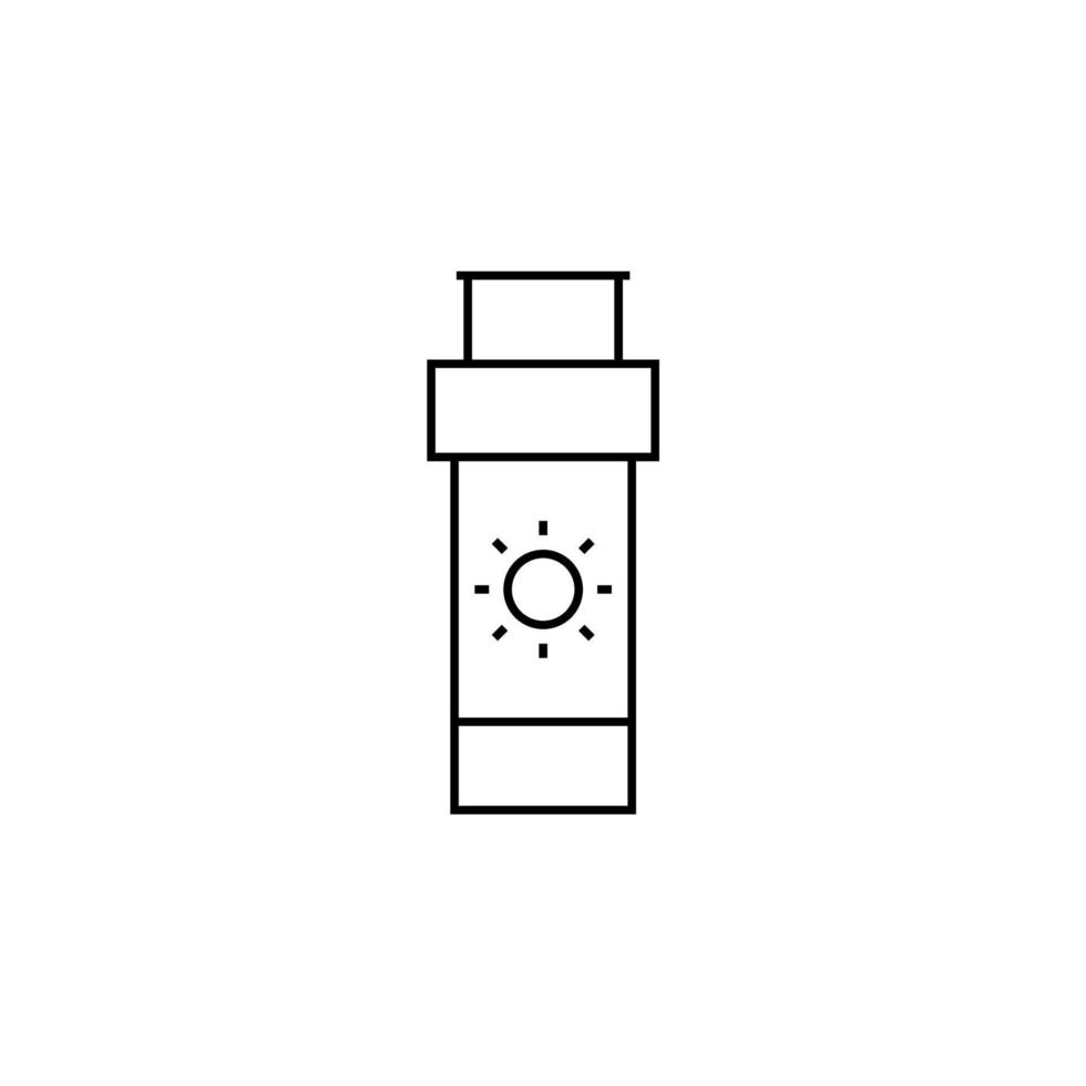 Sunblock, Sunscreen, Lotion, Summer Thin Line Icon Vector Illustration Logo Template. Suitable For Many Purposes.