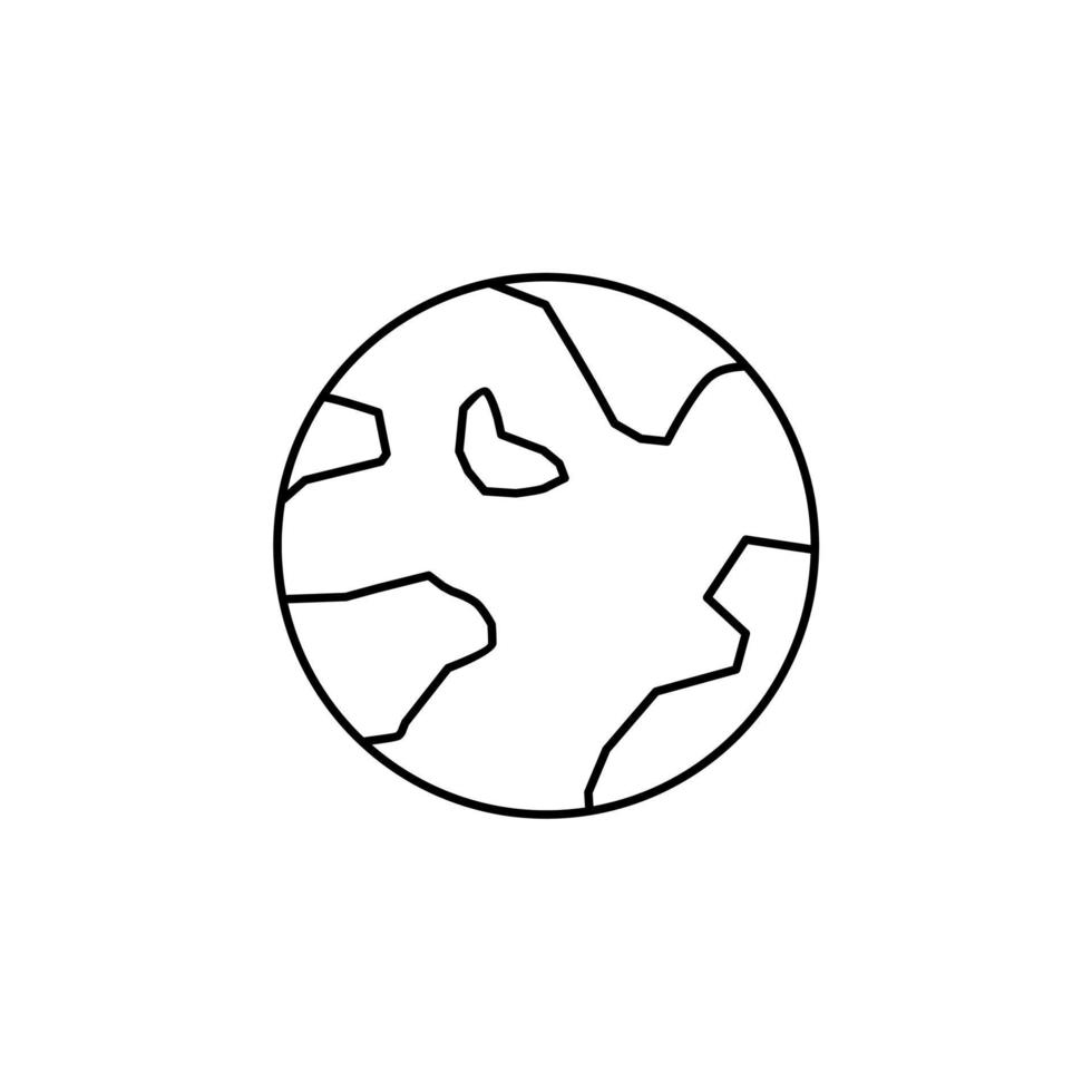 World, Earth, Global Thin Line Icon Vector Illustration Logo Template. Suitable For Many Purposes.