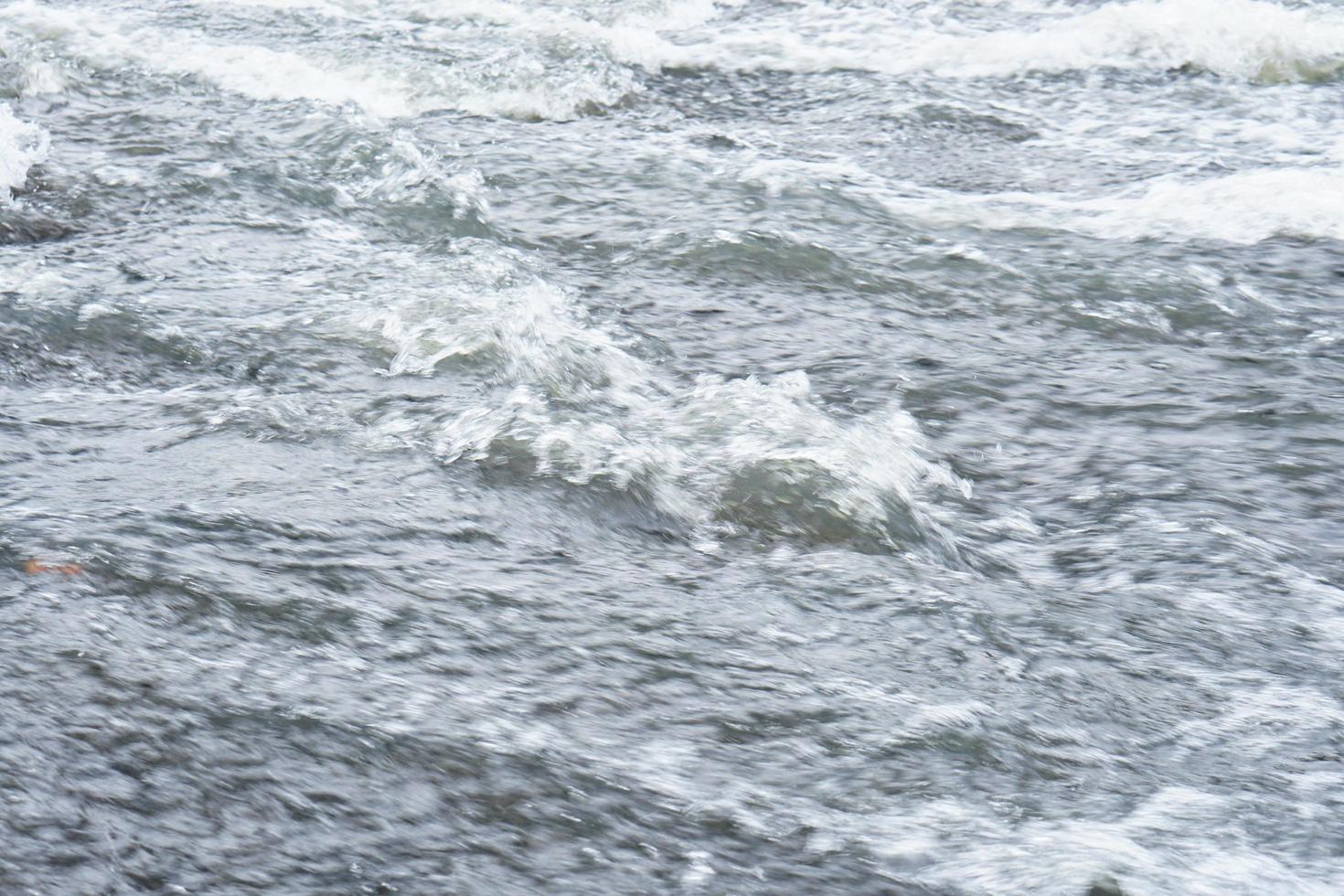 Water flows in a stream in the rainy season. photo