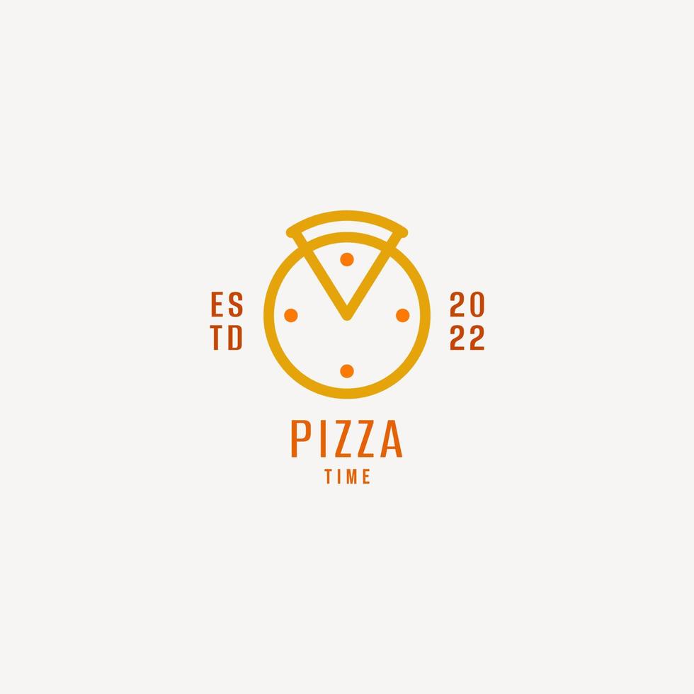 Line art pizza logo vector