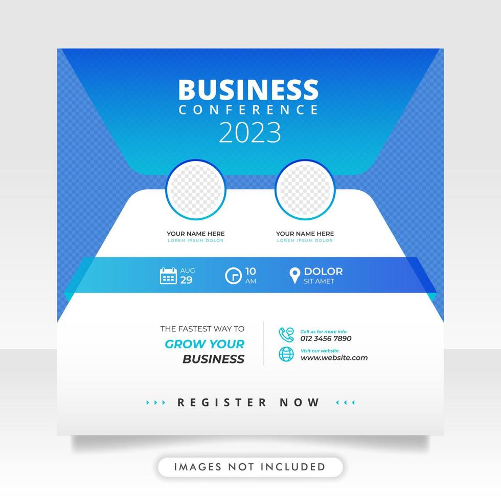 Digital marketing live webinar and business conference social media post template vector