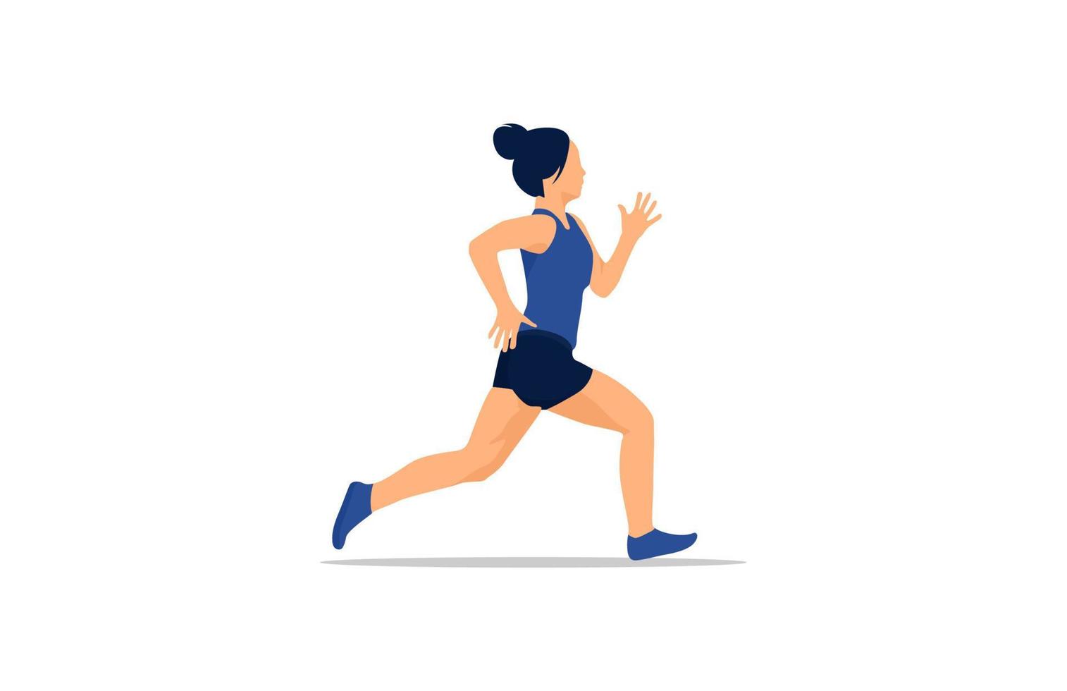 woman in blue dress exercisin... vector